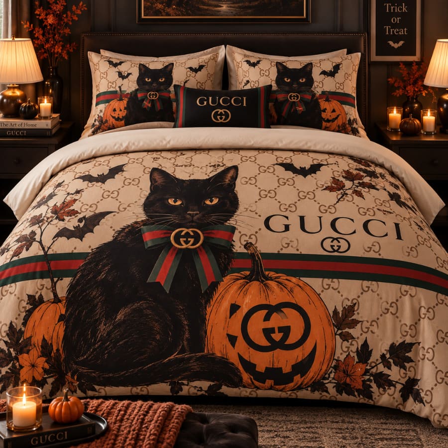 Gucci Halloween Luxury Bedding Set V13 Gucci Halloween Luxury Bedding Set V13