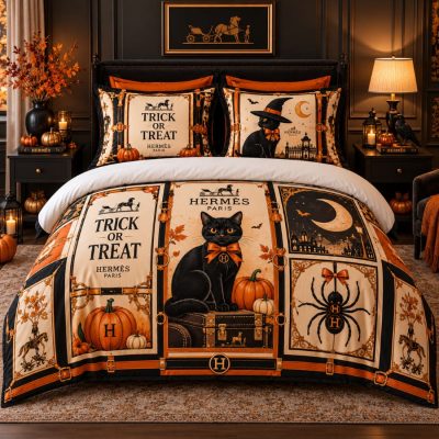 Hermes Halloween Luxury Bedding Set V07