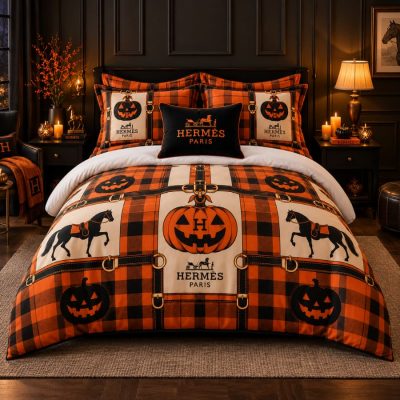 Hermes Halloween Luxury Bedding Set V09