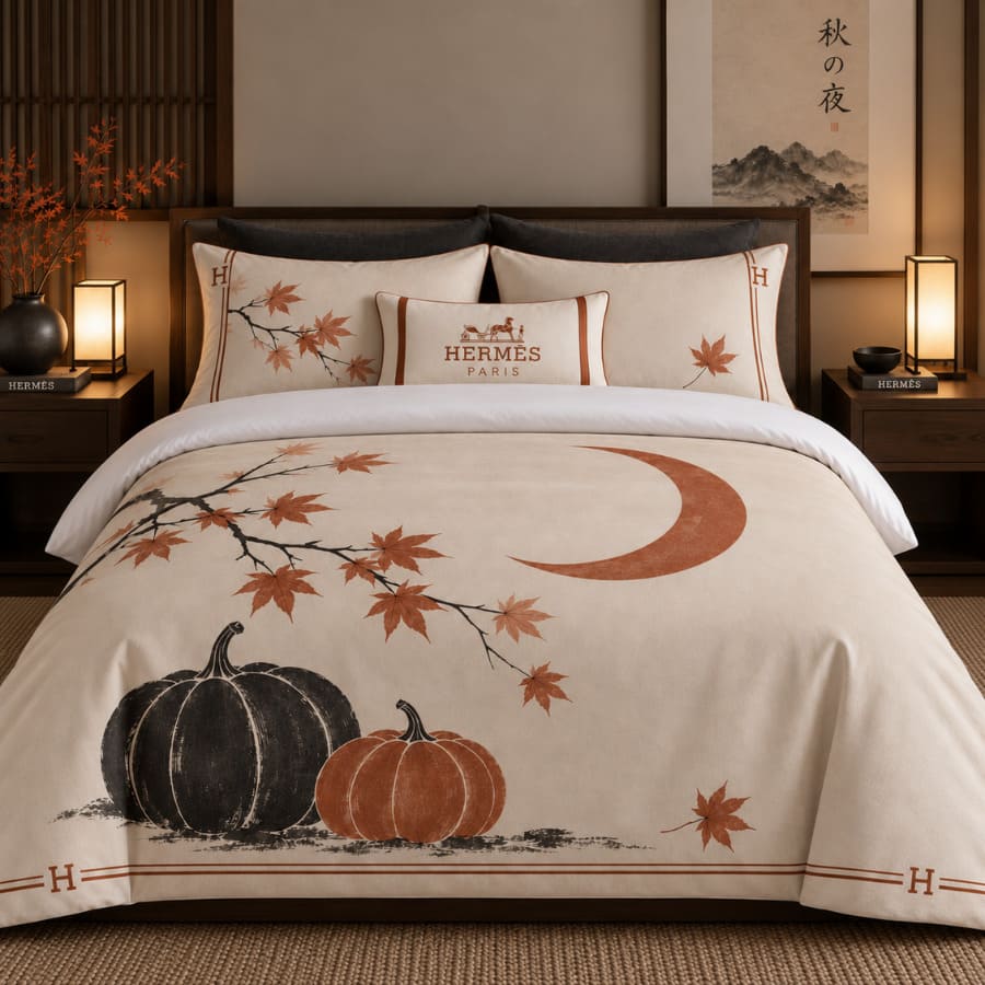 Hermes Halloween Luxury Bedding Set V11 Hermes Halloween Luxury Bedding Set V11