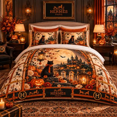Hermes Halloween Luxury Bedding Set V14