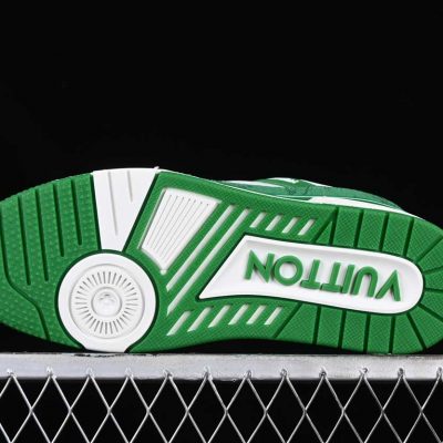 Louis Vuitton Trainer Green Monogram Denim White 3.jpg