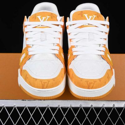 Louis Vuitton Trainer Monogram Denim White Yellow 5.jpg