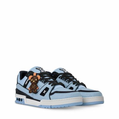 Trainer Sneaker Blue Plain calf leather