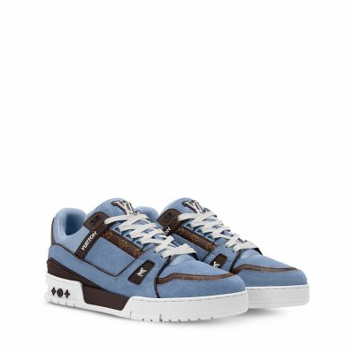 Trainer Sneaker Blue Suede calf leather
