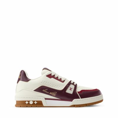 Trainer Sneaker Bordeaux Red Grained calf leather