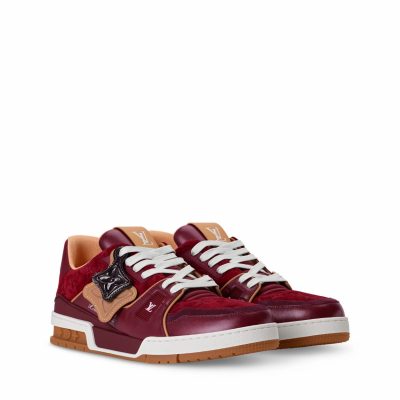 Trainer Sneaker Bordeaux Red Suede Monogram