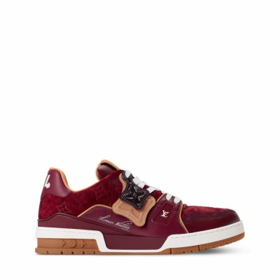 Trainer Sneaker Bordeaux Red Suede Monogram