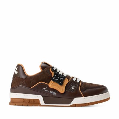 Trainer Sneaker Brown Suede Monogram