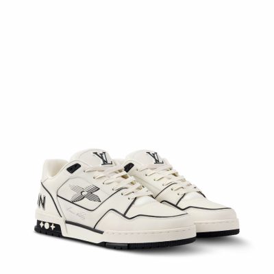 Trainer Sneaker White Black Monogram Flower