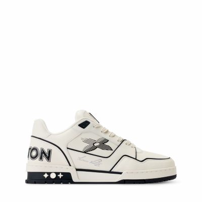 Trainer Sneaker White Black Monogram Flower