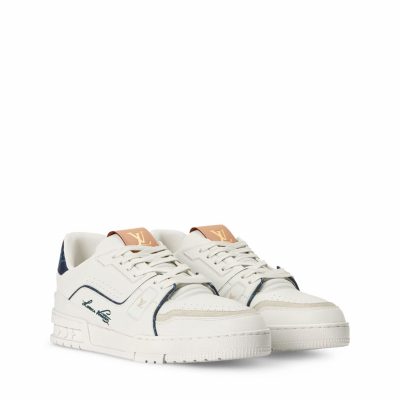 Trainer Sneaker White Blue Monogram canvas