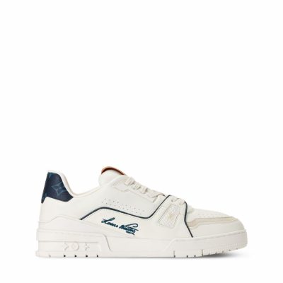 Trainer Sneaker White Blue Monogram canvas