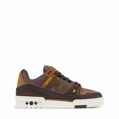 Trainer Sneaker Yellow Perforated grained calf leather