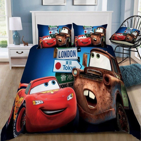 3d Disney Cars Animated Film Series Bedding Set Duvet Cover  Pillow Cases