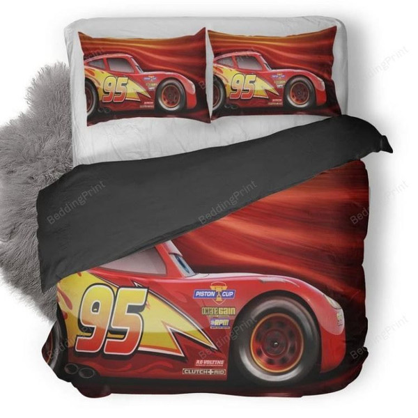 3d Disney Cars Lightning Mcqueen Bedding Set Duvet Cover & Pillow Cases