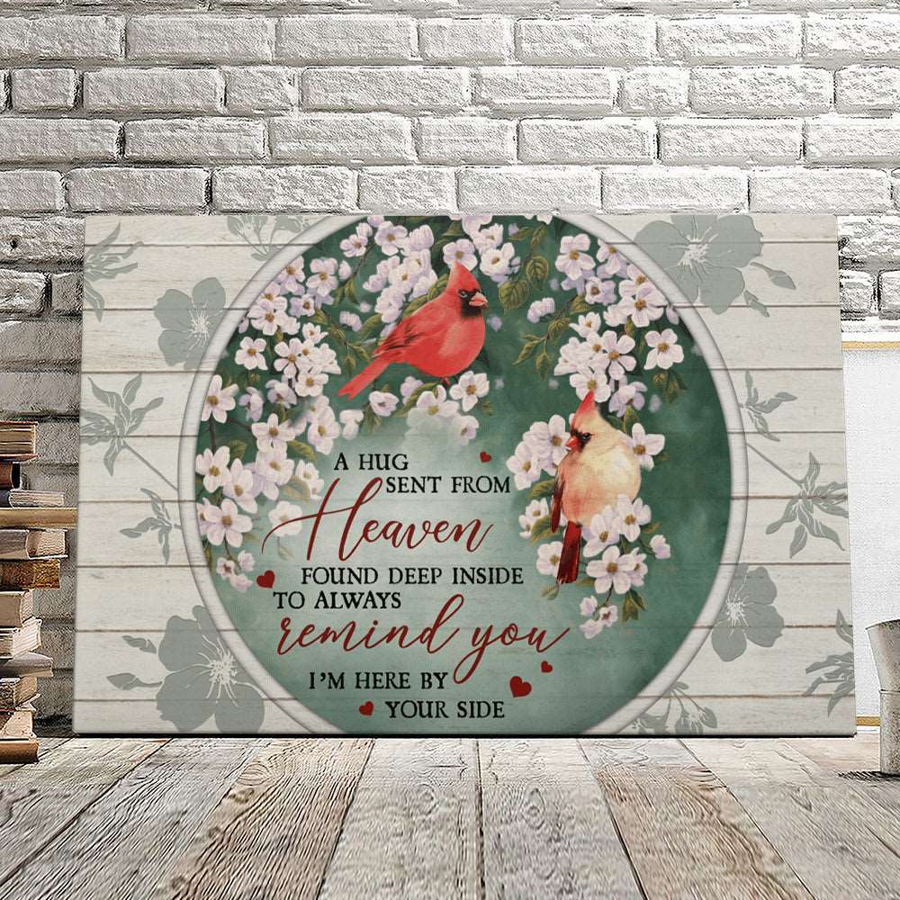 A Hug Sent From Heaven – Cardinal Bird – Christian Canvas Prints – Faith Canvas – Bible Verse Canvas