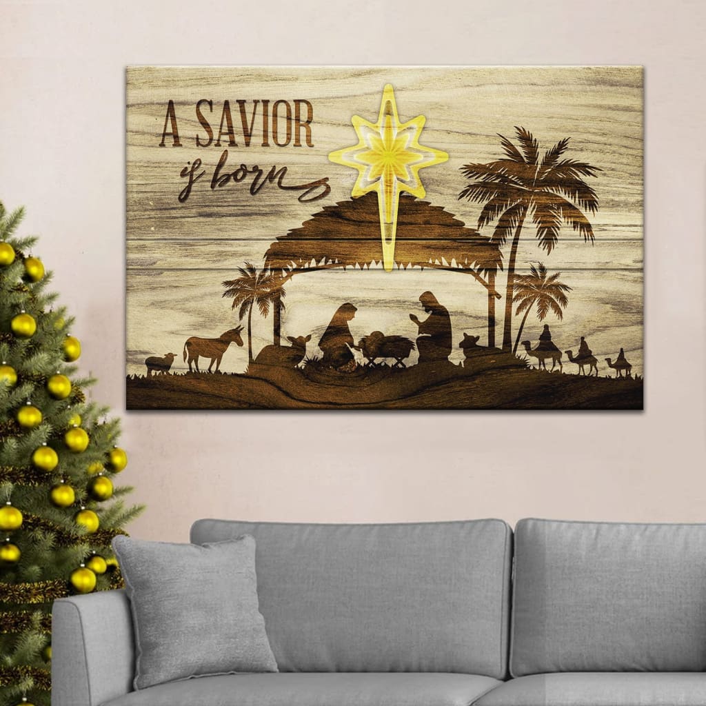 A Savior Is Born Christmas Wall Art Canvas – Religious Wall Decor