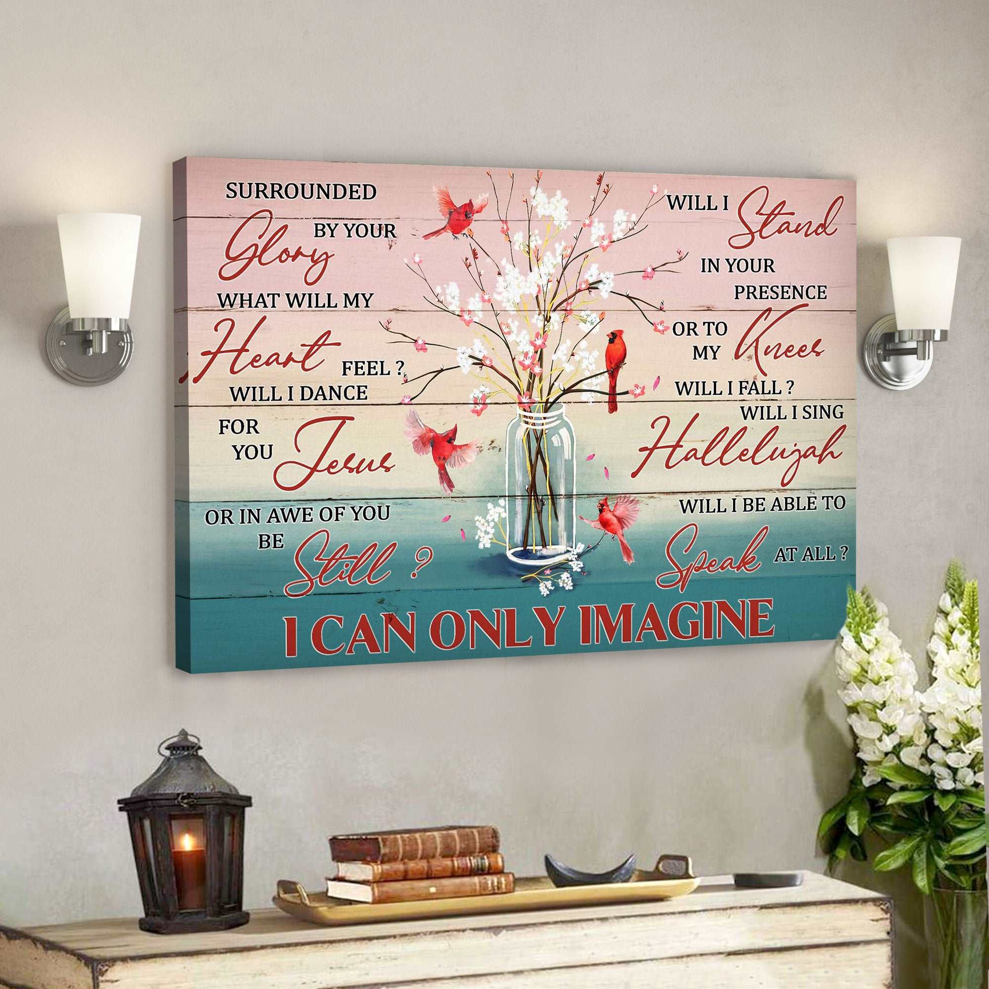 Adorable Flower Vase – I Can Only Imagine – Bible Verse Canvas – Scripture Canvas Wall Art