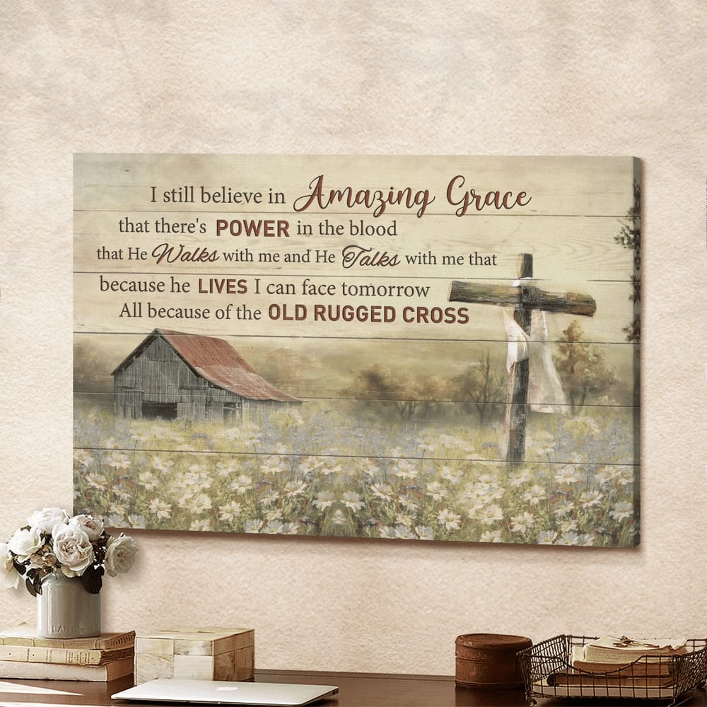 All Because Of The Old Rugged Cross Jesus Canvas Wall Art – Jesus Canvas Pictures – Christian Wall Posters