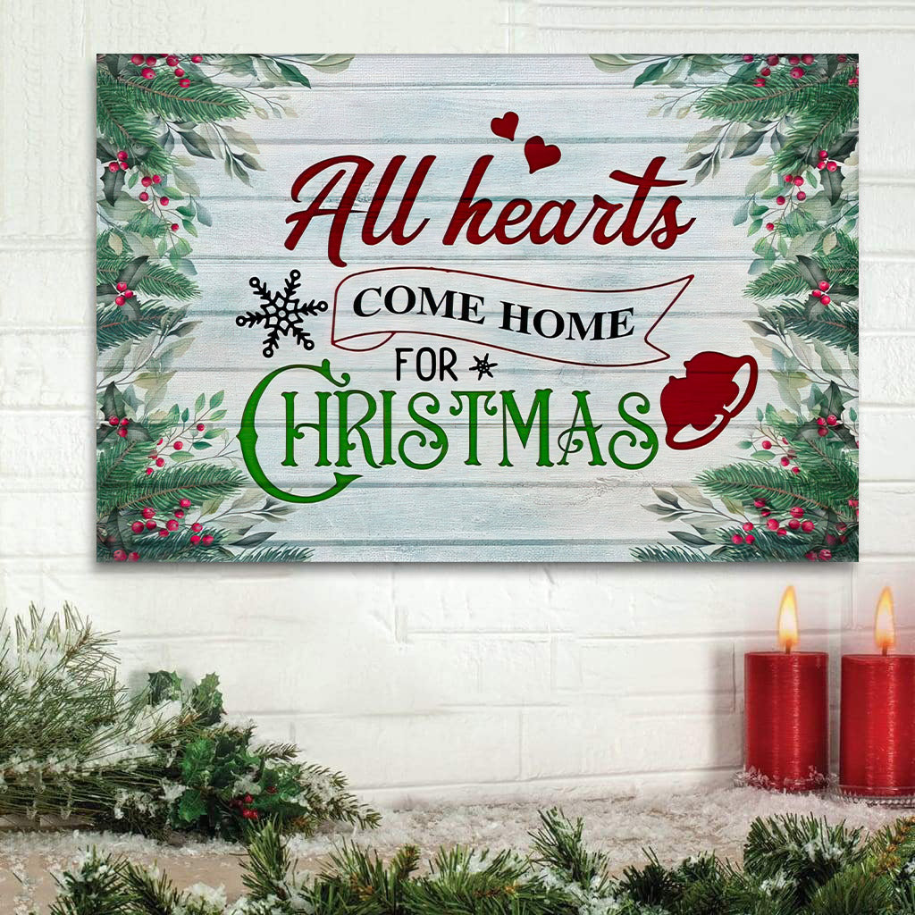 All Hearts Come Home For Christmas Christian Wall Art Canvas Print – Religious Canvas Painting