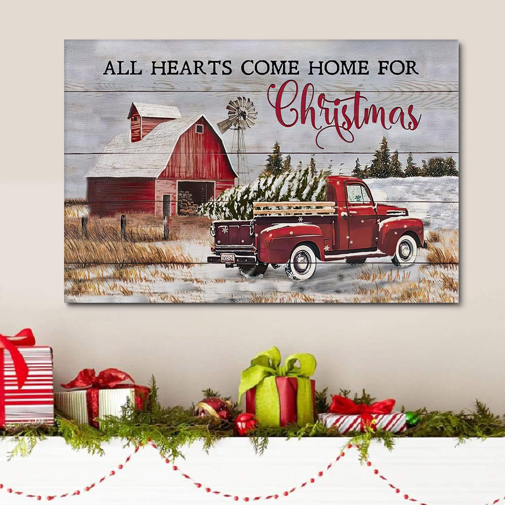 All Hearts Come Home For Christmas Wall Art Canvas Christian Gifts – Art On Wall – Poster To Print