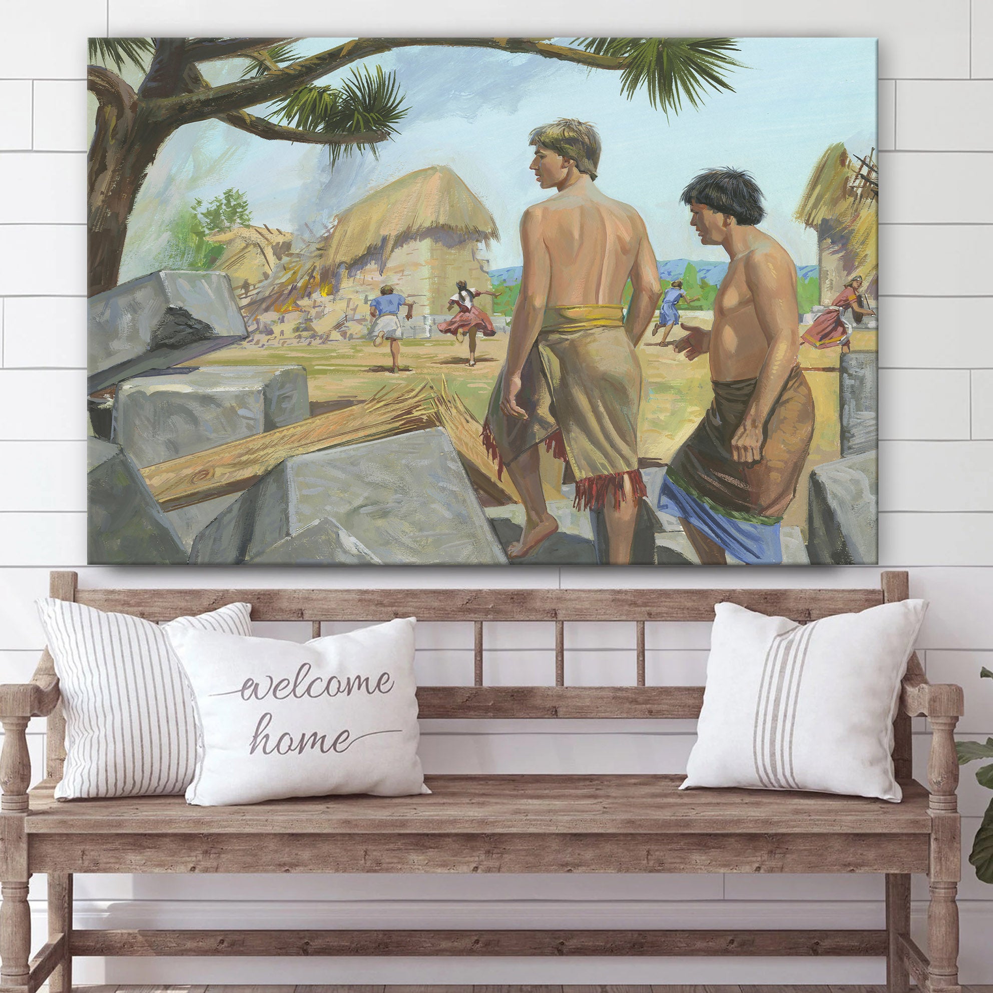 Alma And Amulek Walk Out Of The Fallen Prison Canvas Pictures – Christian Paintings For Home – Religious Canvas Wall Decor