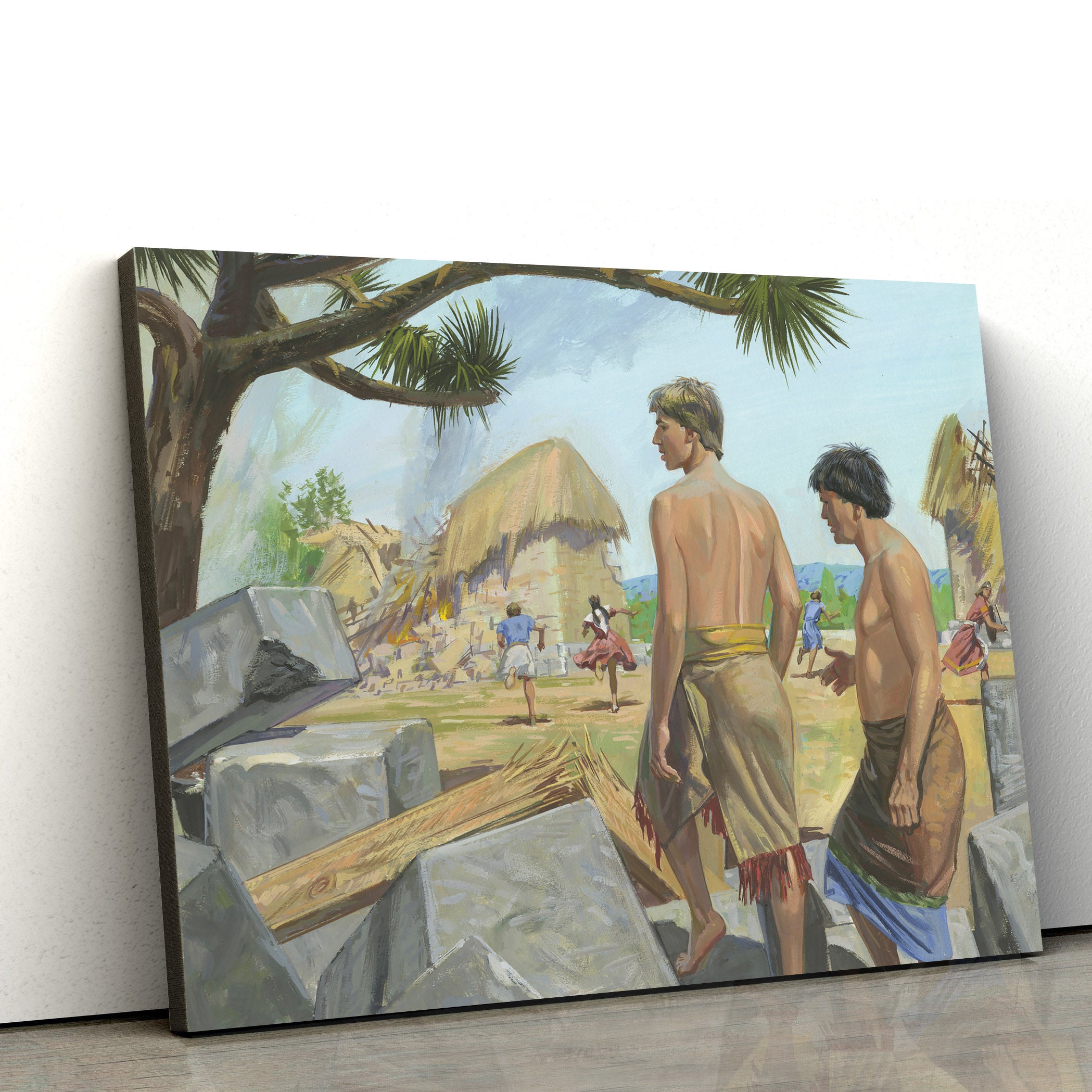 Alma And Amulek Walk Out Of The Fallen Prison Canvas Pictures – Christian Paintings For Home – Religious Canvas Wall Decor