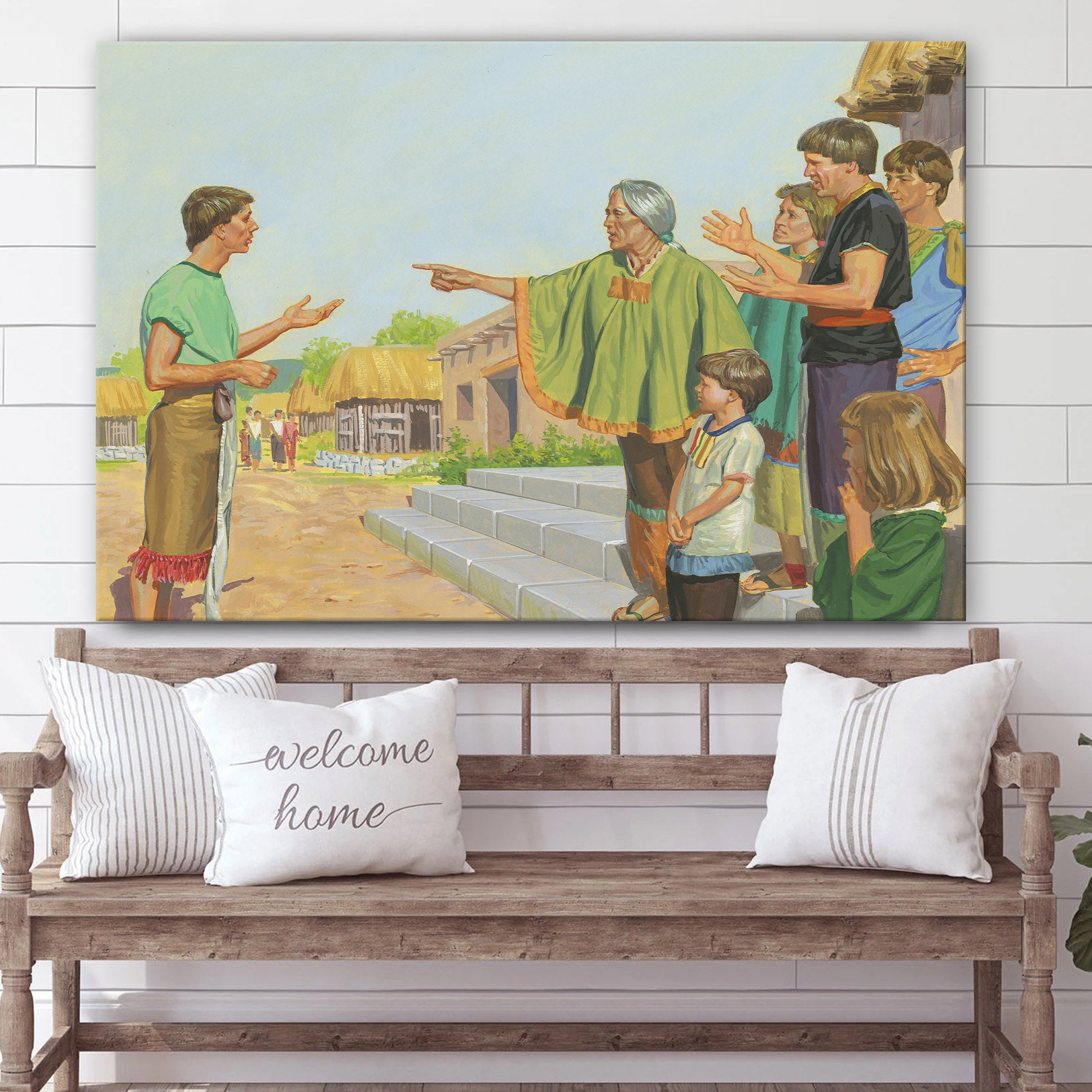 Alma Teaching The People Of Ammonihah Canvas Pictures – Christian Paintings For Home – Religious Canvas Wall Decor