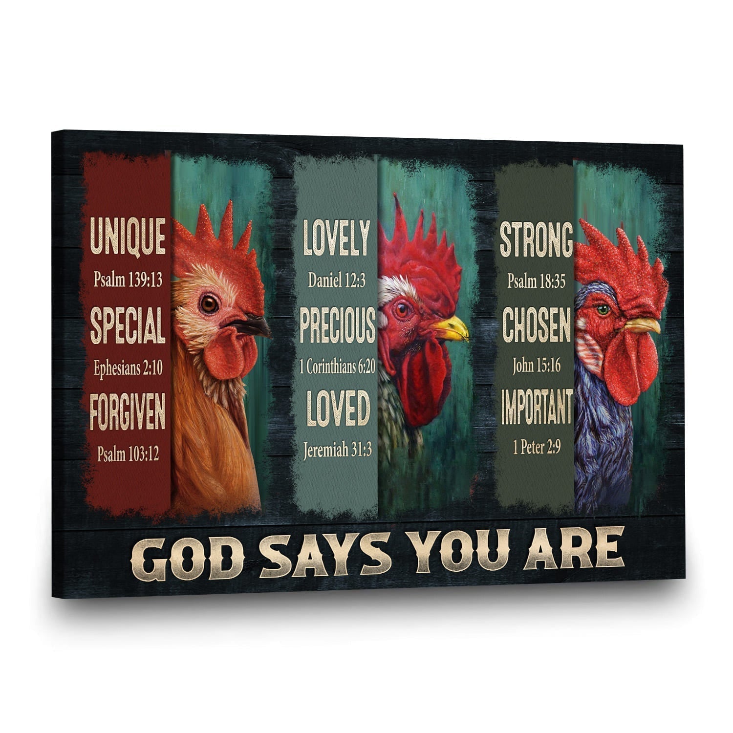 Amazing Chicken Chicken God Says You Are Canvas Wall Art – Christian Wall Decor