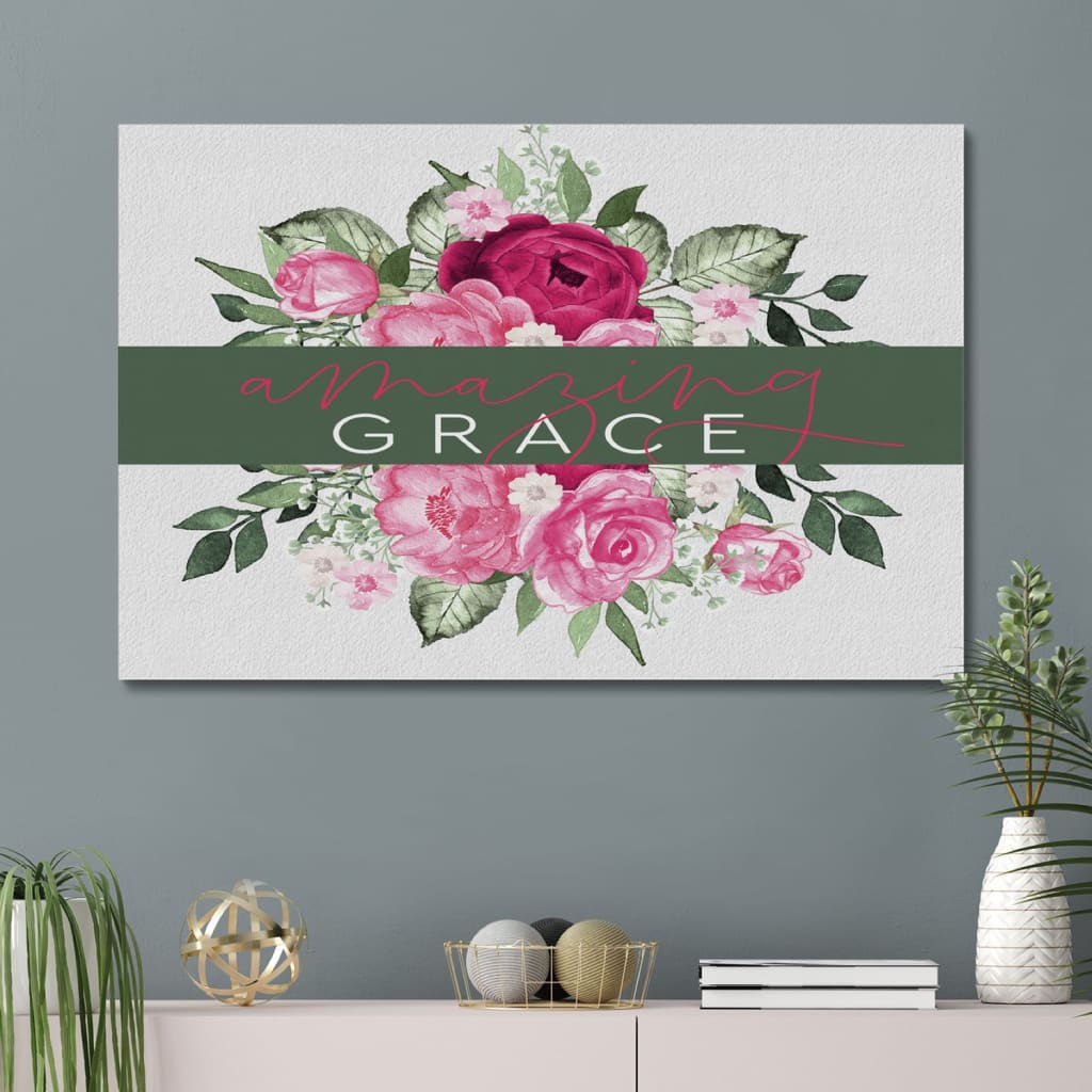 Amazing Grace Canvas Wall Art – Christian Canvas – Faith Canvas