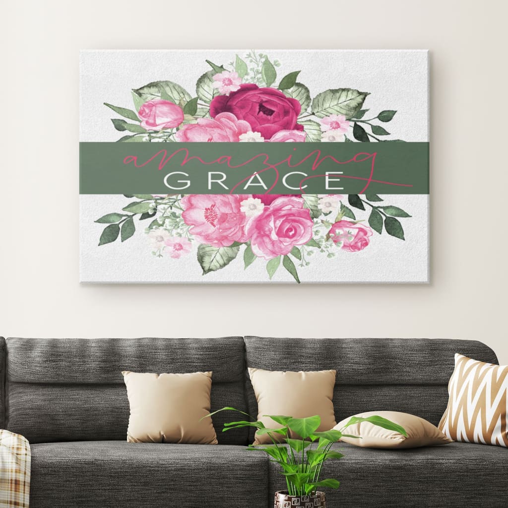 Amazing Grace Canvas Wall Art – Christian Canvas – Faith Canvas