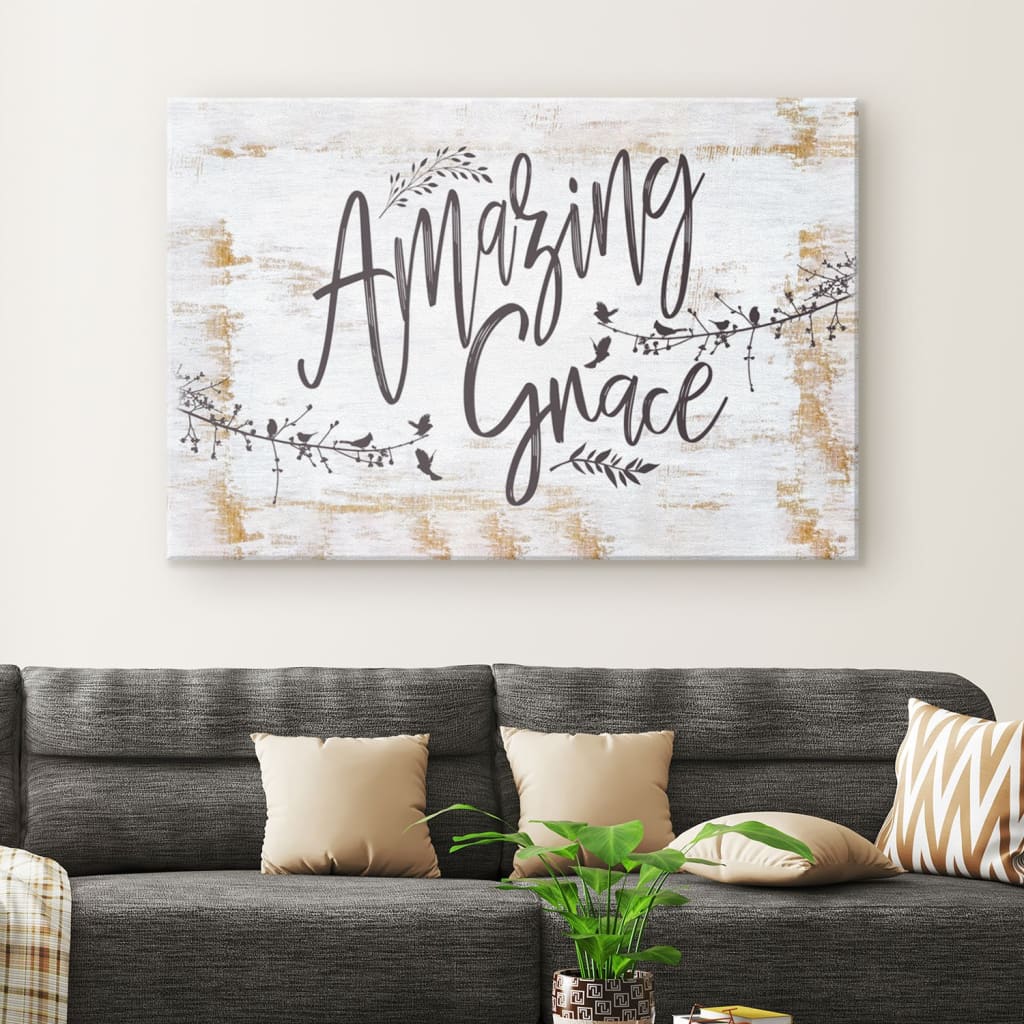 Amazing Grace Wall Art – Christian Wall Art Canvas – Religious Wall Decor