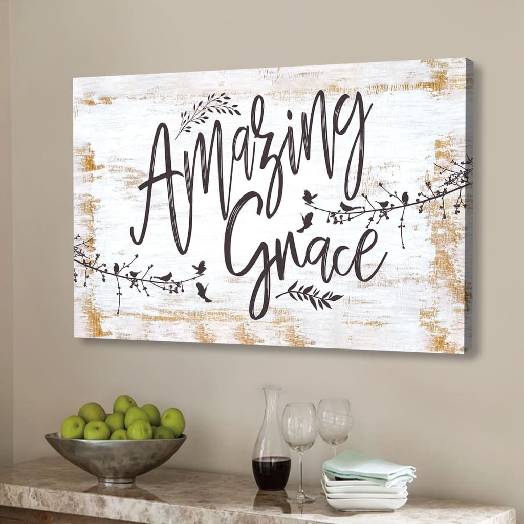 Amazing Grace Wall Art – Christian Wall Art Canvas – Religious Wall Decor