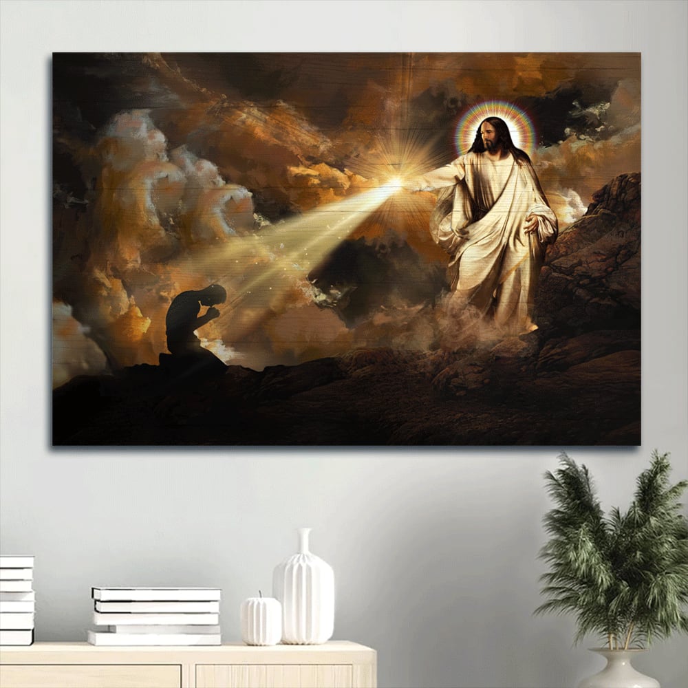 Amazing Halo Pray For Healing Walking With Canvas Wall Art – Christian Wall Decor