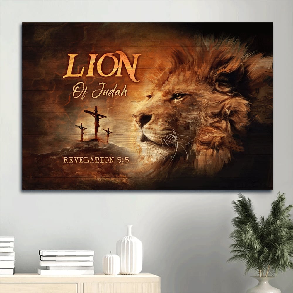 Amazing Lion Orange Sunset King Of Kings Lion Of Judah Canvas Wall Art – Christian Wall Decor