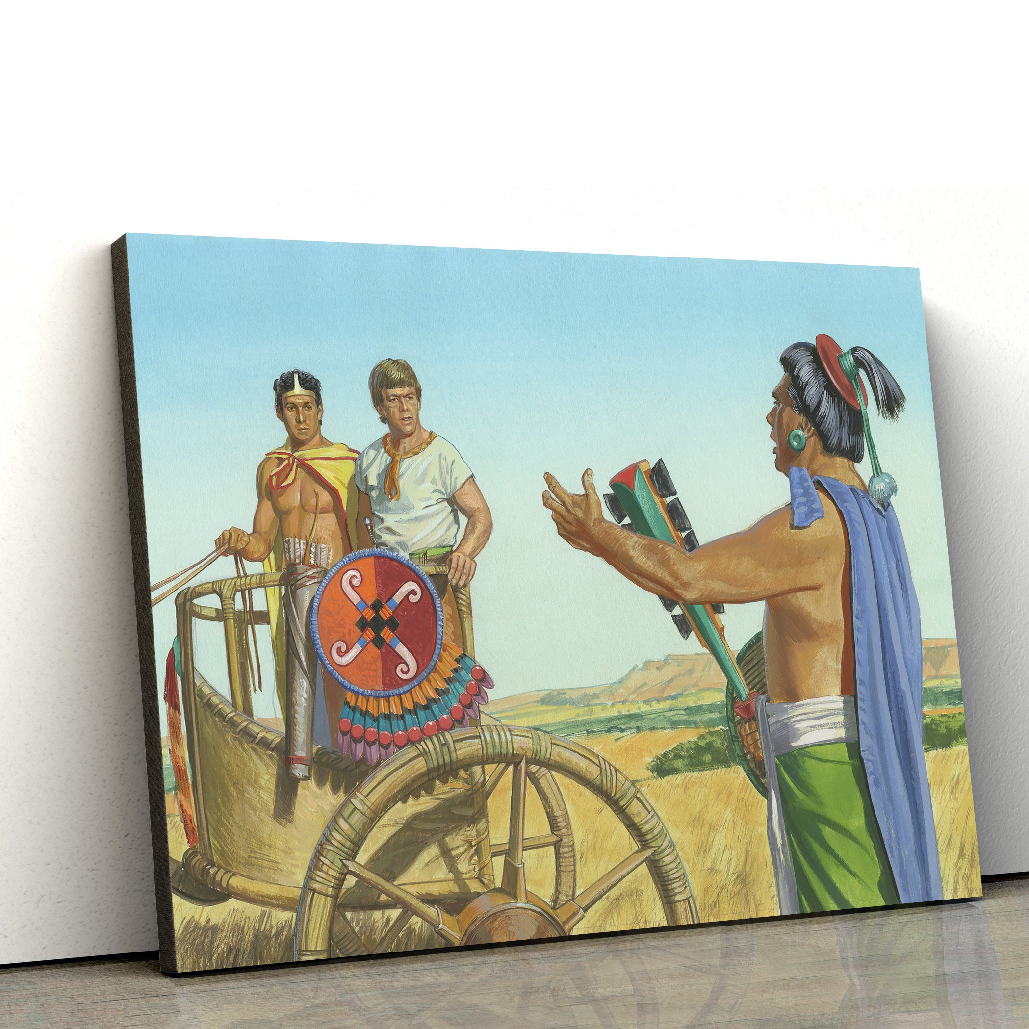 Ammon And Lamoni Meet Lamoni’s Father Canvas Pictures – Christian Paintings For Home – Religious Canvas Wall Decor