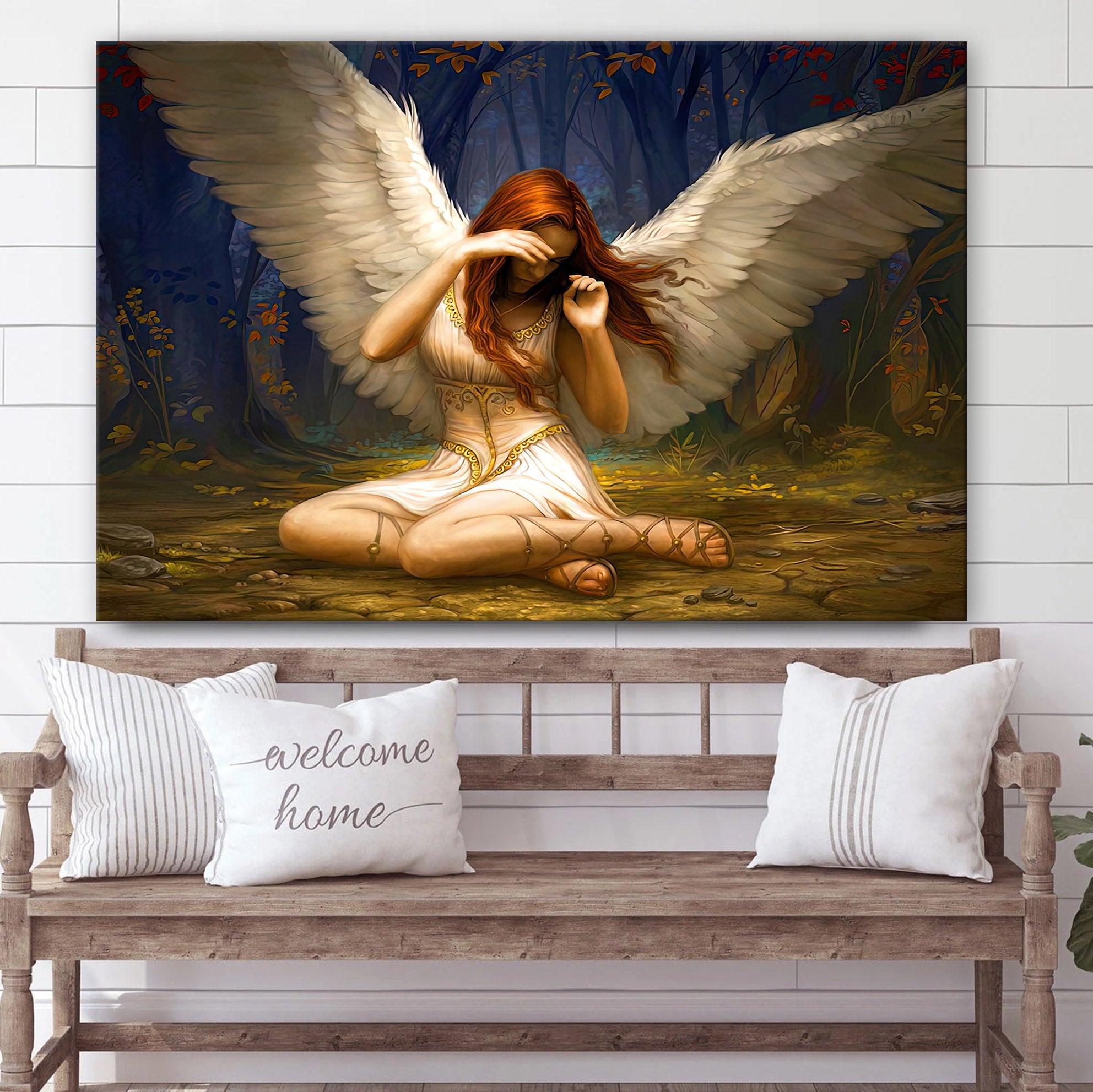 Angel Girl Canvas Wall Art – Catholic Canvas Wall Art – Religious Gift – Christian Wall Art Decor