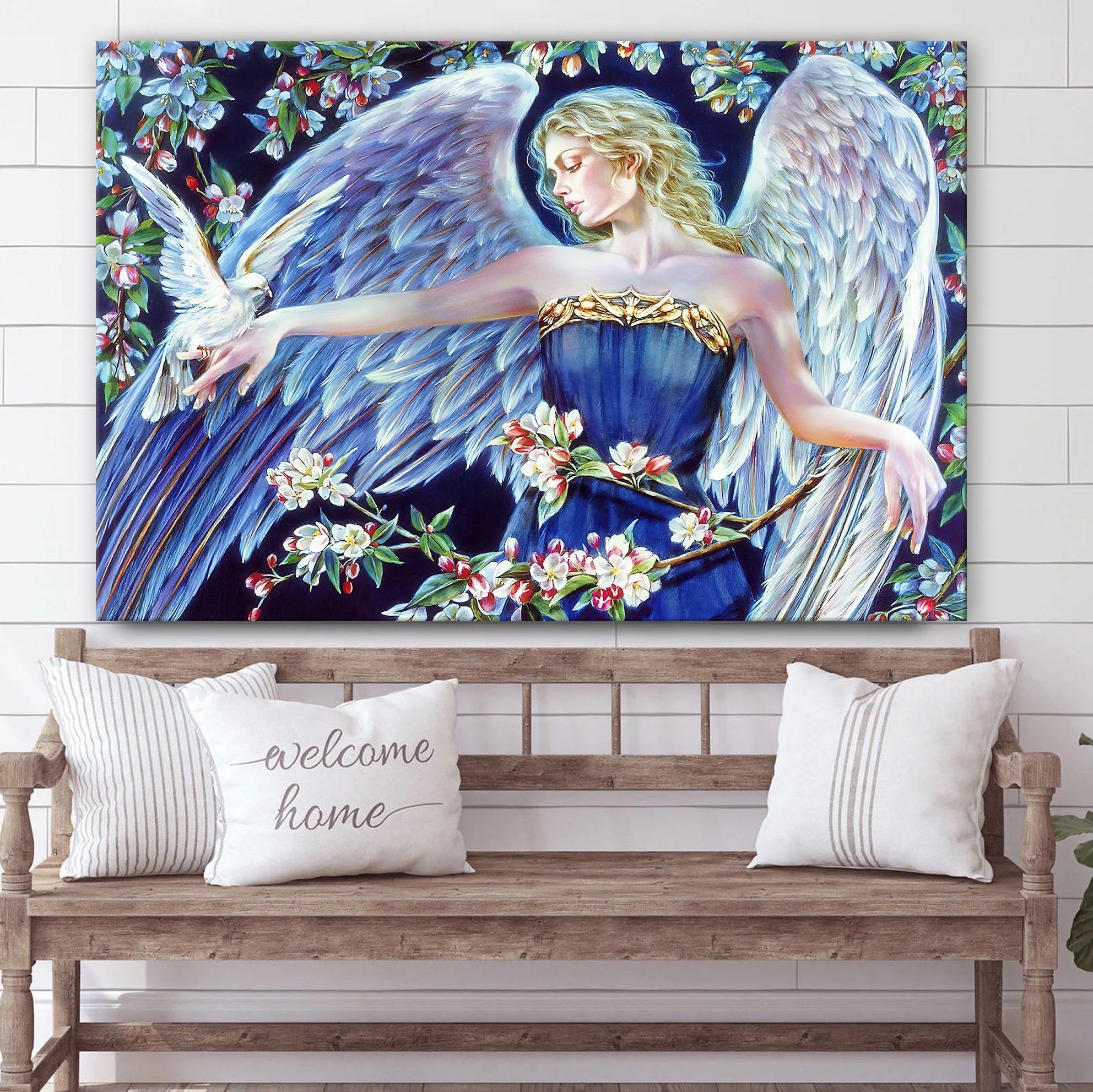 Angel Of Spring Canvas Wall Art – Catholic Canvas Wall Art – Religious Gift – Christian Wall Art Decor