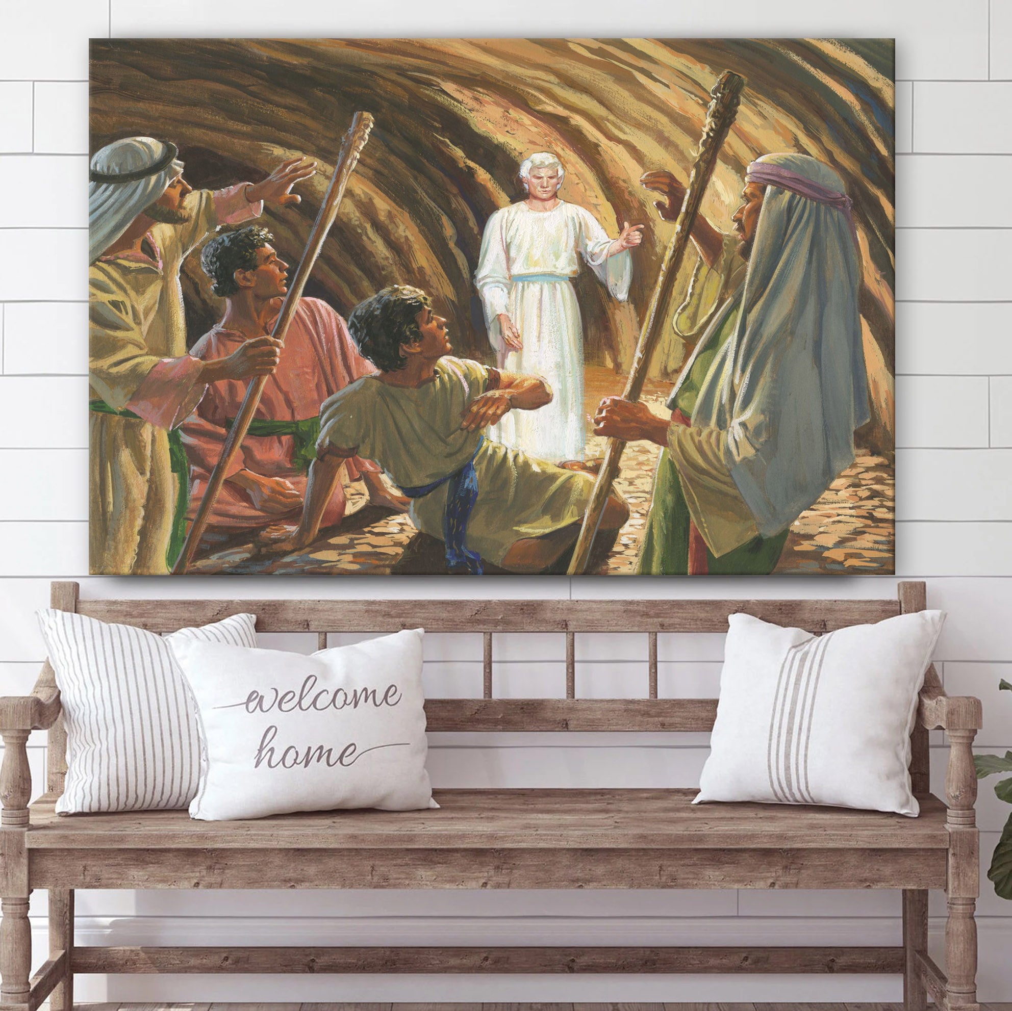 Angel Stopping Laman And Lemuel Canvas Pictures – Christian Paintings For Home – Religious Canvas Wall Decor