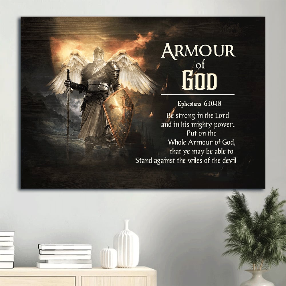 Armour Of God The Knight With Wings Warrior Of God Canvas Wall Art – Christian Wall Decor