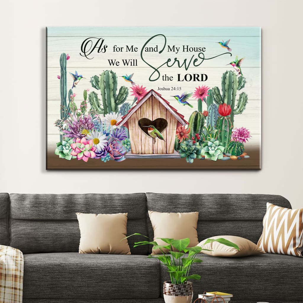 As For Me And My House Canvas Wall Art, Hummingbird Christian Wall Decor – Religious Wall Decor