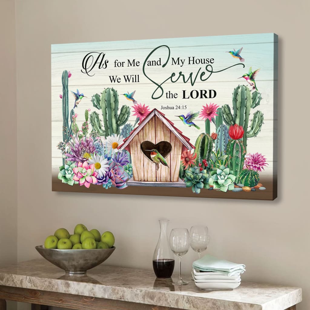 As For Me And My House Canvas Wall Art, Hummingbird Christian Wall Decor – Religious Wall Decor