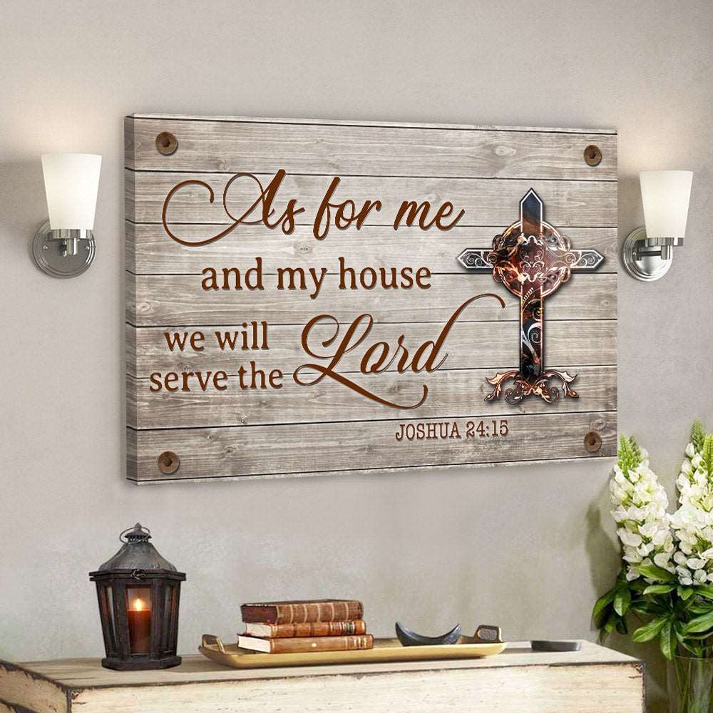 As For Me And My House Canvas Wall Art – Jesus Pictures – Christian Canvas Prints – Faith Canvas – Bible Verse Canvas