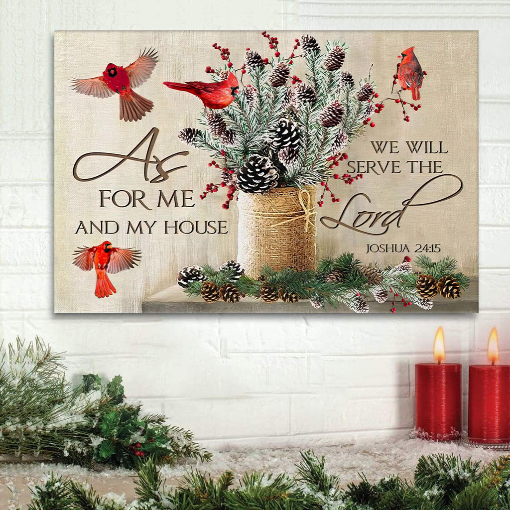 As For Me And My House Christmas Wall Art Canvas Decoration – Religious Wall Art Canvas