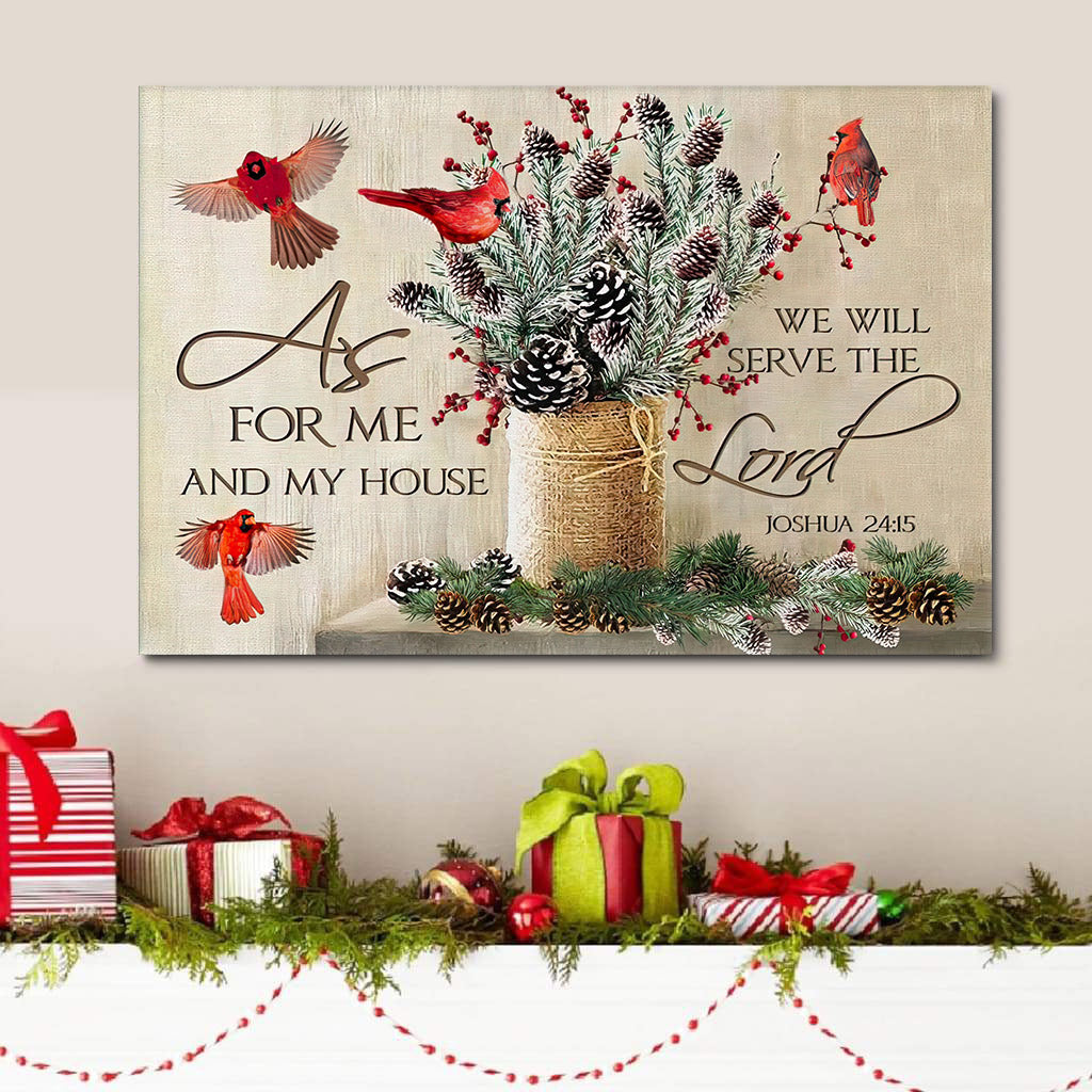 As For Me And My House Christmas Wall Art Canvas Decoration – Religious Wall Art Canvas