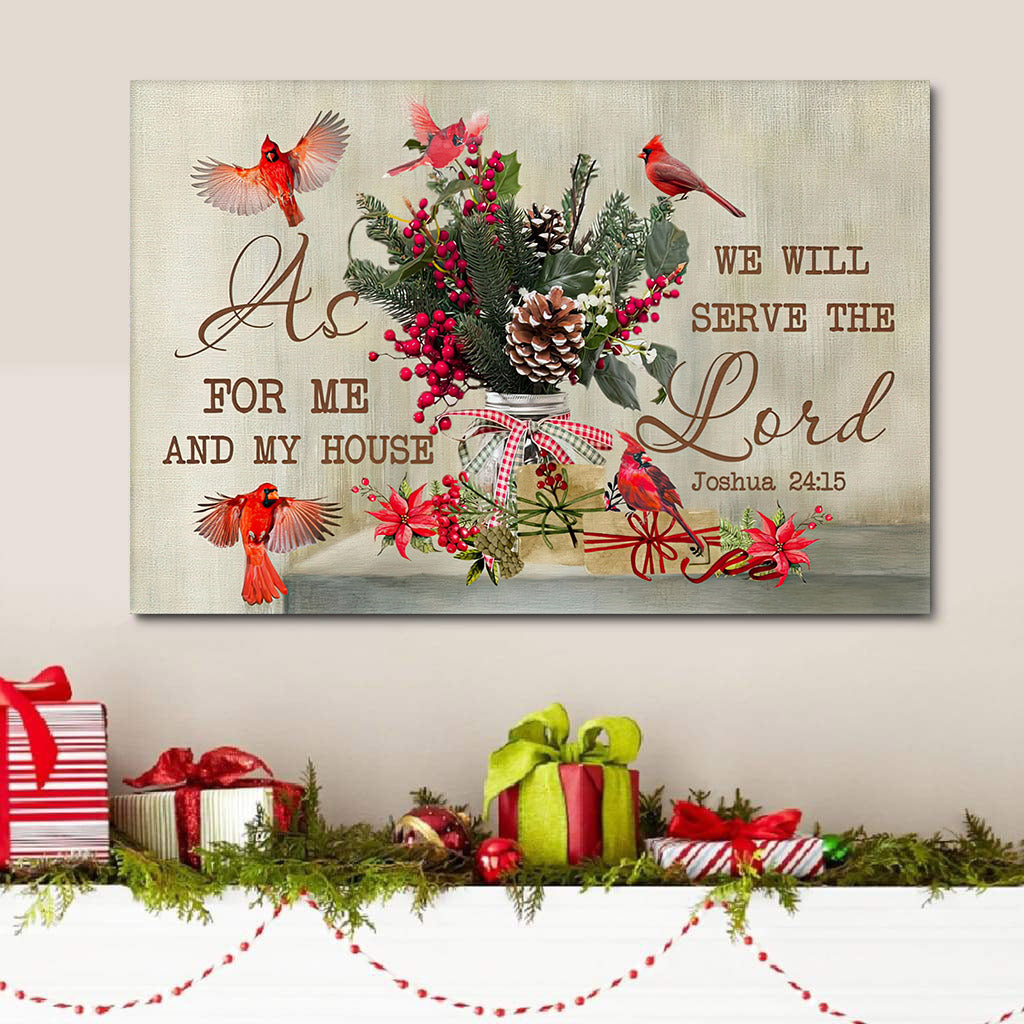 As For Me And My House Joshua Christmas Wall Art Canvas Print – Art On Wall – Wall Decorator