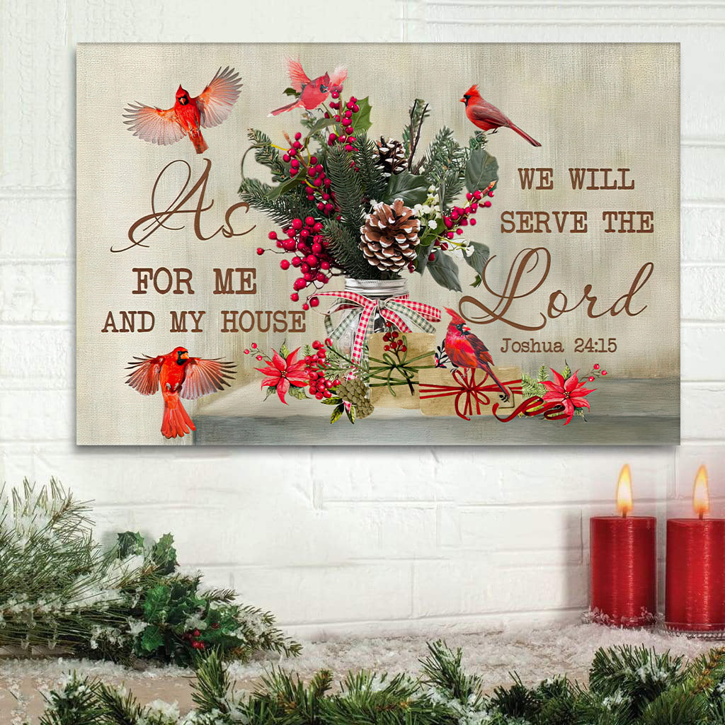 As For Me And My House Joshua Christmas Wall Art Canvas Print – Art On Wall – Wall Decorator