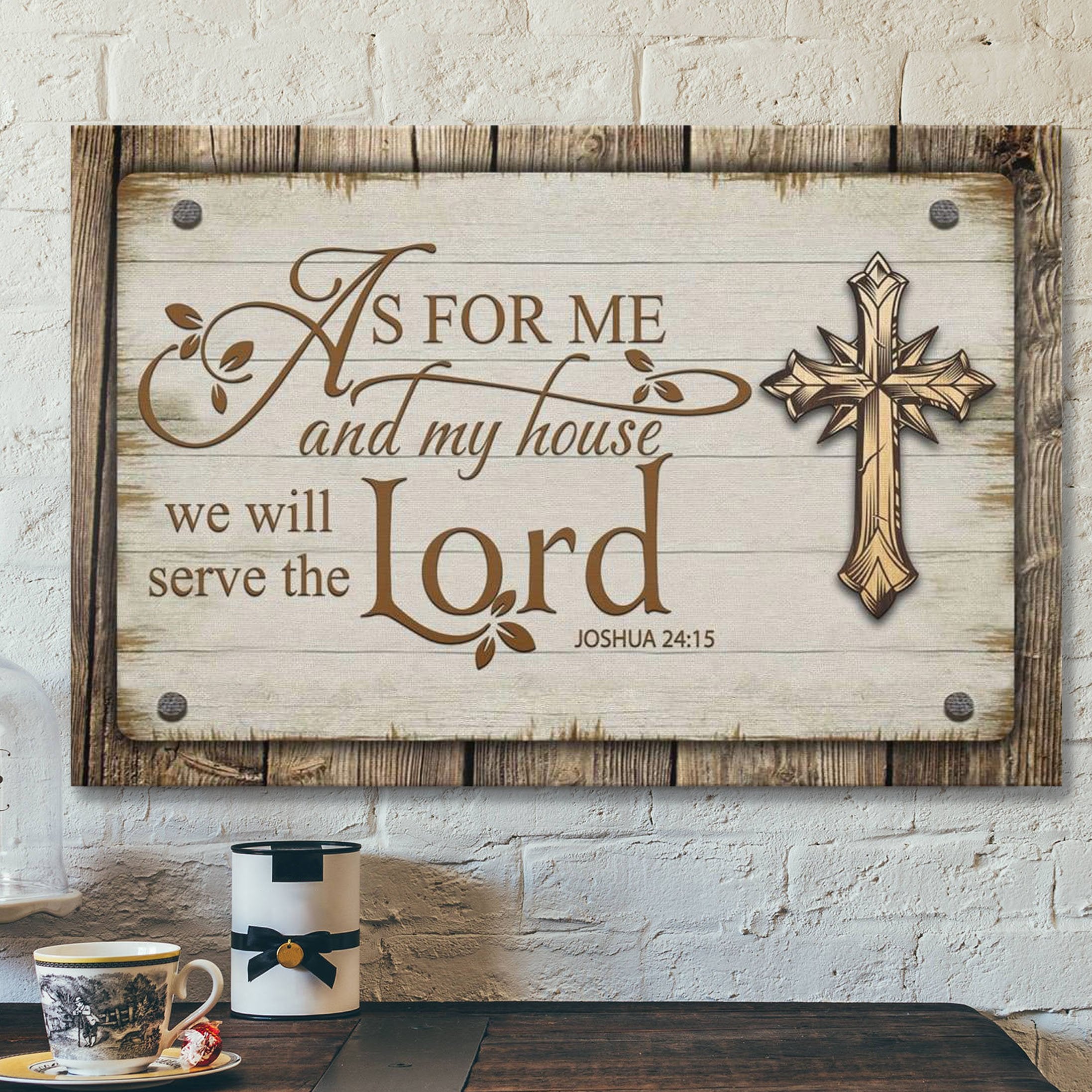 As For Me And My House We Will Serve The Lord Canvas – Bible Verse Wall Art