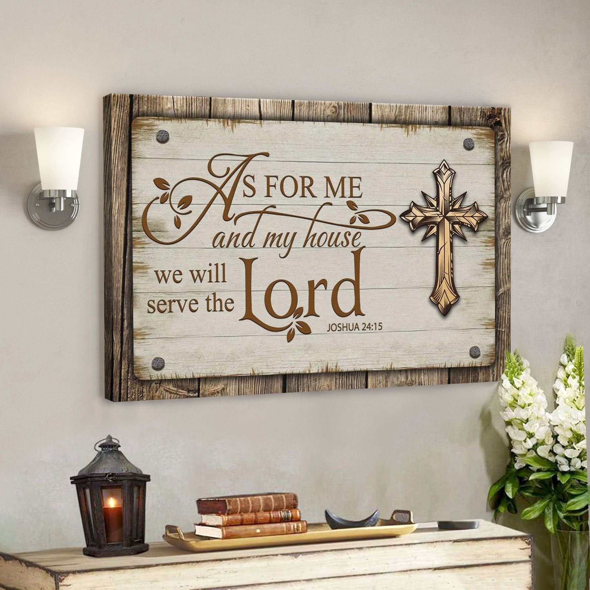 As For Me And My House We Will Serve The Lord Canvas – Bible Verse Wall Art